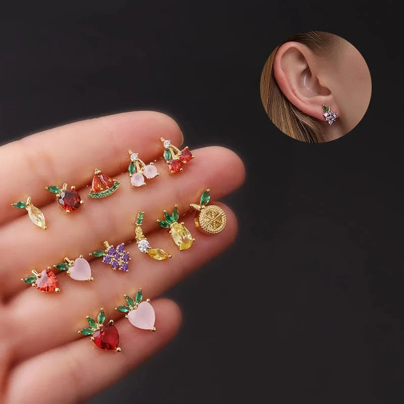 BowLift | Dainty Fruit Hoop & Stud Earrings