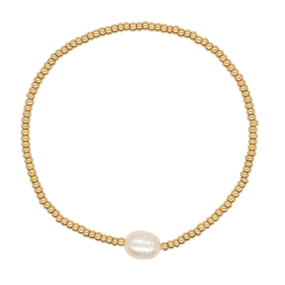 BowLift | Dainty Gold Beaded Pearl Bracelets