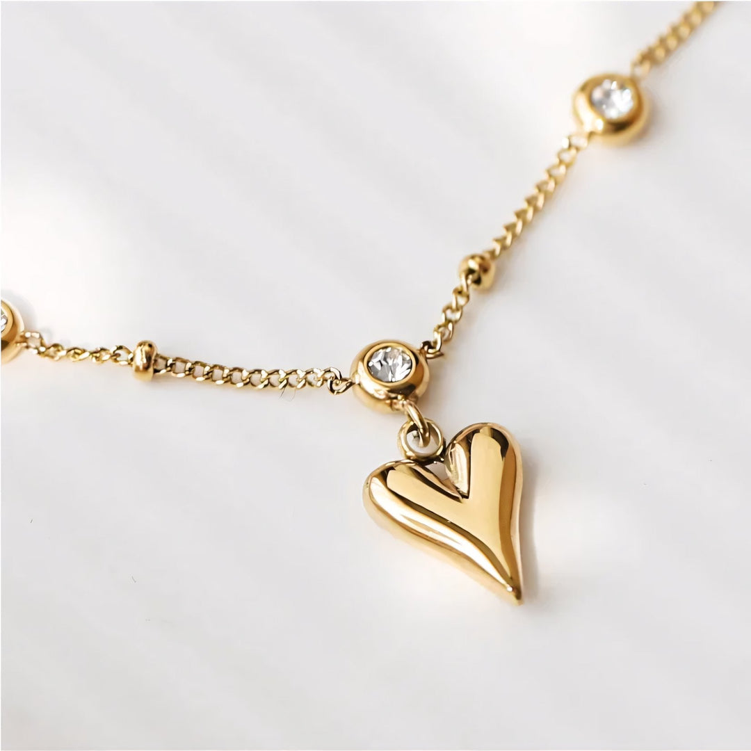 BowLift | Dainty Romantic Heart Diamond Anklet