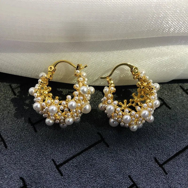 BowLift | Dainty Statement Pearl Hoop Earrings