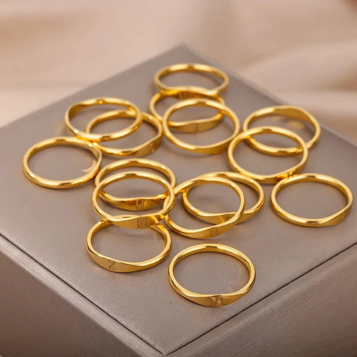 BowLift | Dainty Thin Letter Initial Ring