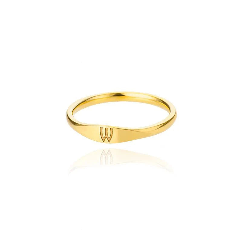 BowLift | Dainty Thin Letter Initial Ring
