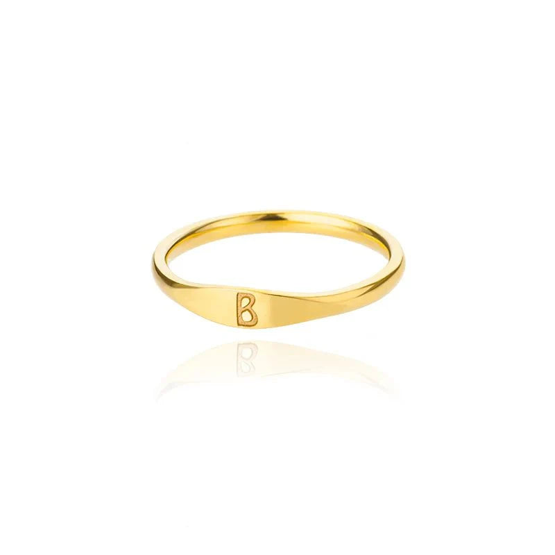 BowLift | Dainty Thin Letter Initial Ring