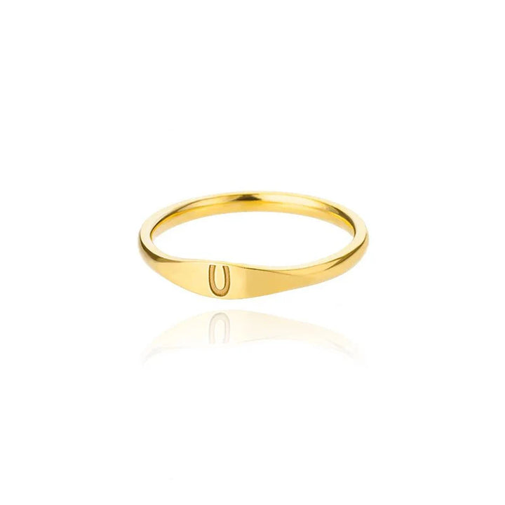 BowLift | Dainty Thin Letter Initial Ring