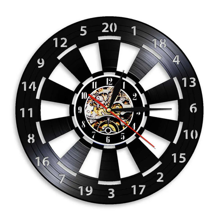 DartGlow Vintage Dartboard Wall Clock Bowlift