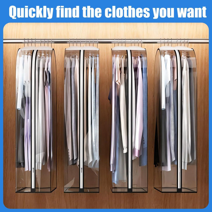 BowLift | Clear Gusseted Garment Covers – 3-Pack Storage Bags with Side Zipper (Buy 1, Take 1 FREE)