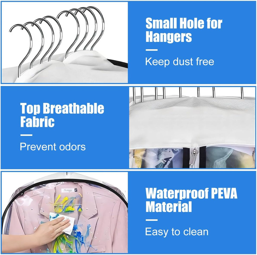 Transparent Garment Covers with Inserts – 6-Pack Side Zipper Storage Covers | Bowlift