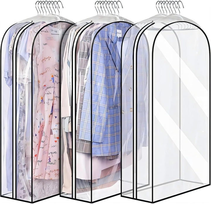 Transparent Garment Covers with Inserts – 6-Pack Side Zipper Storage Covers | Bowlift