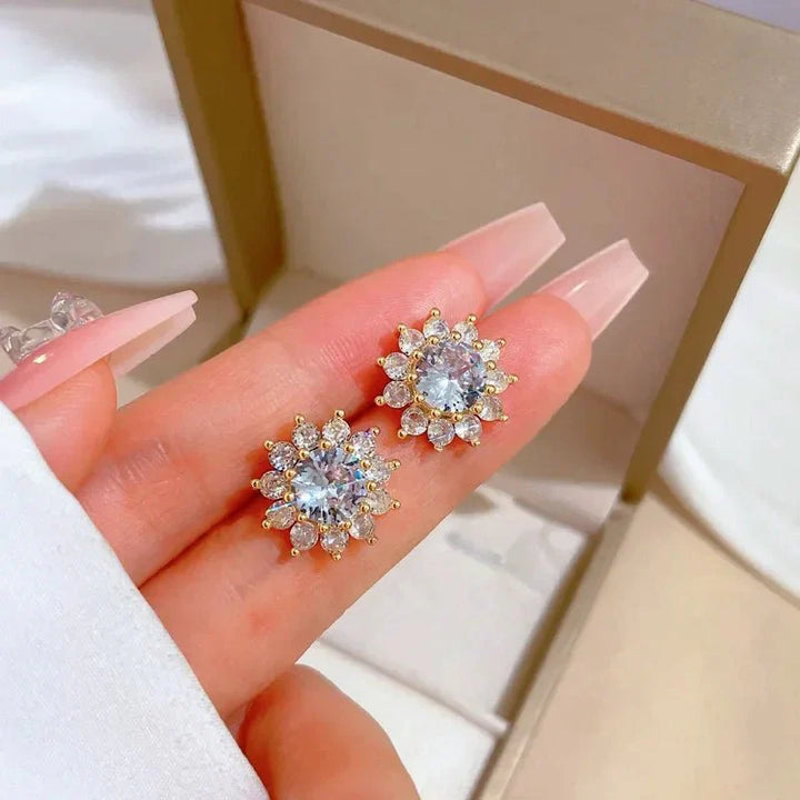 BowLift | Dazzling Sunflower Floral Necklace and Earrings