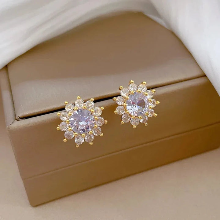 BowLift | Dazzling Sunflower Floral Necklace and Earrings