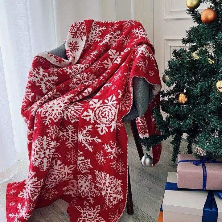 BowLift | Christmas Nordic Knitted Snowflake Blanket