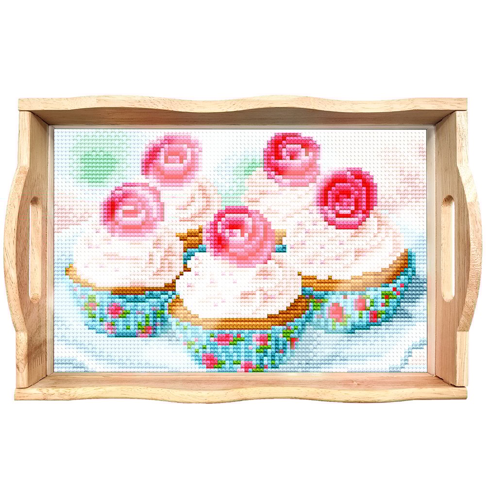 BowLift | DIY Diamond Painting Wooden Tray Food Tray with Handle Living Room Decoration Mandala Wooden Tray Kit
