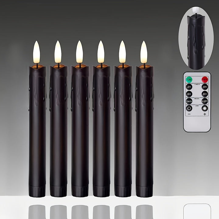 FlameFree - Set of 6 LED Candles with Remote Control Bowlift