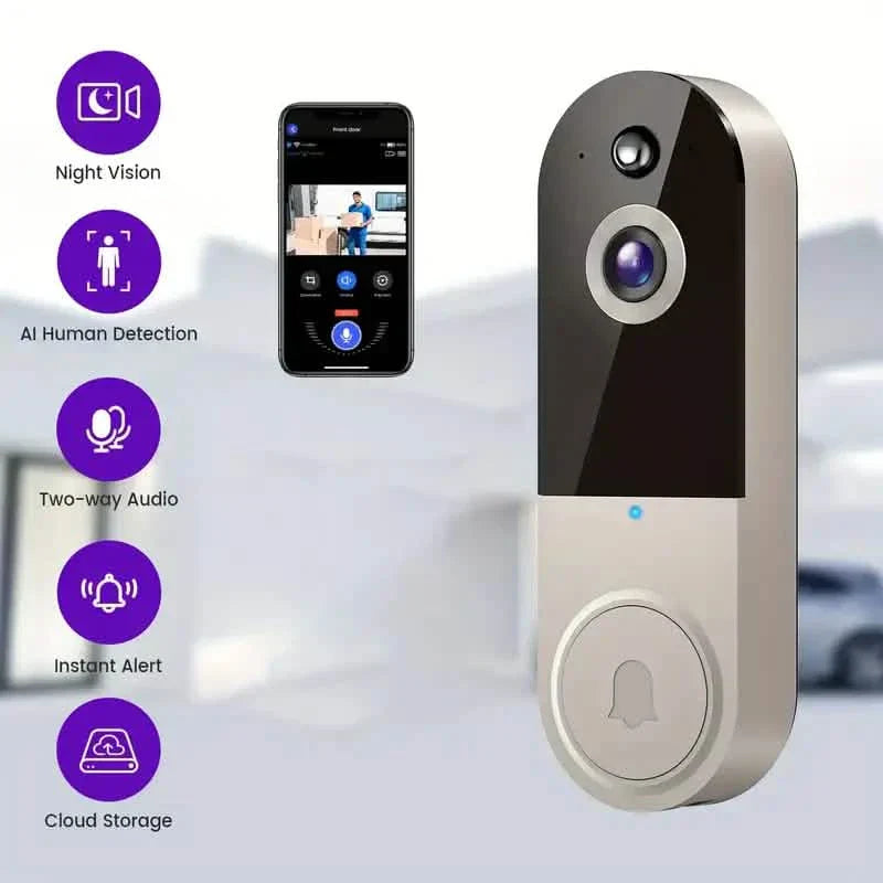BowLift | 1080P HD Smart Doorbell Camera with AI Detection & Night Vision