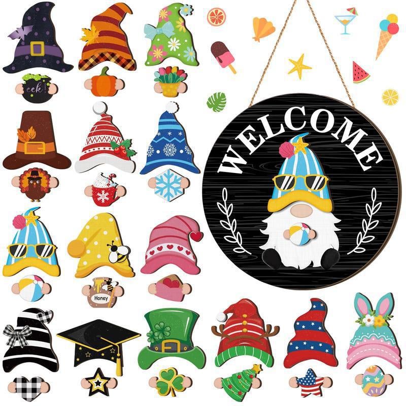 BowLift | The best Christmas decorationsInterchangeable welcome sign with wooden gnome