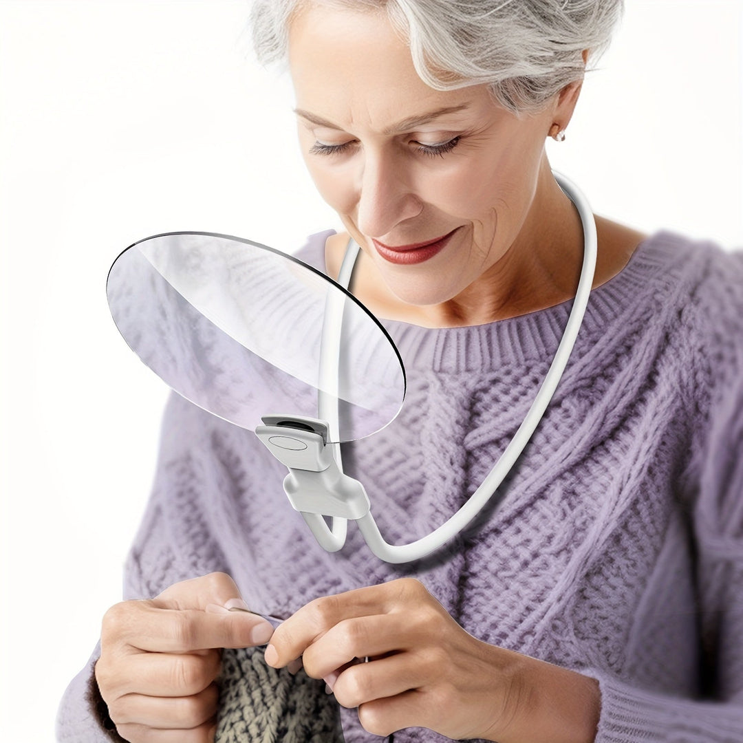 BowLift | 5X Magnifying Glass Pro – Hands-free adjustable neck loupe for seniors and people with visual impairments – Perfect for reading, sewing, crafting, and inspection