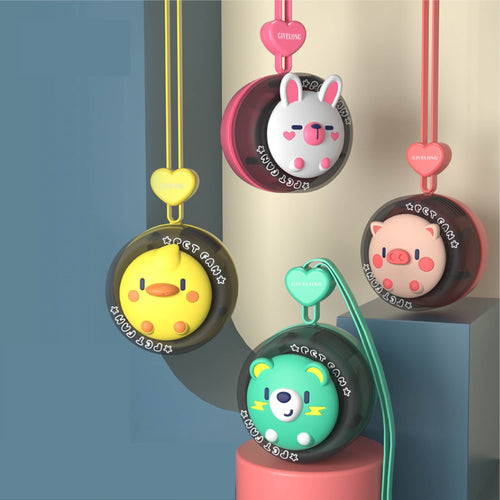 Cartoon Animal Mini Kids Neck Fan | Bowlift