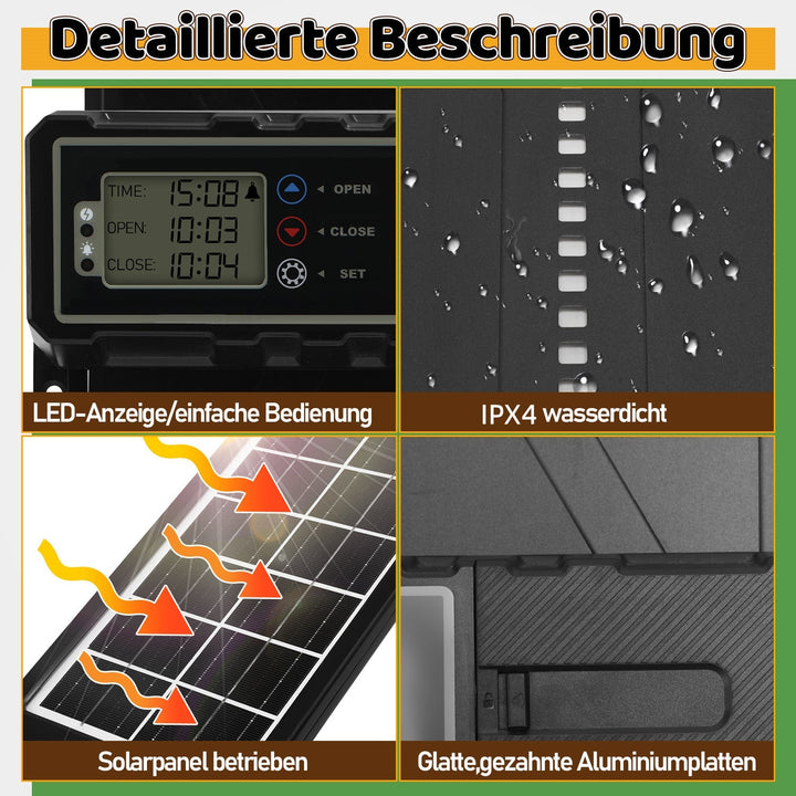 Electric Chicken Coop Door Solar with LED Display and Remote Control | Bowlift