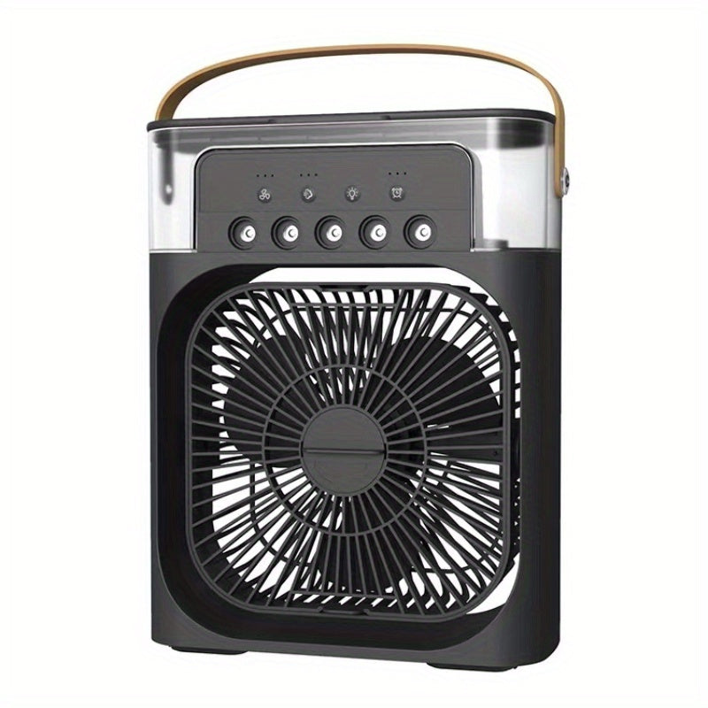 1pc Portable Air Conditioner, Household Small Air Cooler, Portable Air Adjustment For Office, 3 Speed Air Cooling Fan Humidifier, 5pcs Humidified Spray Heads For Home Appliances | Bowlift