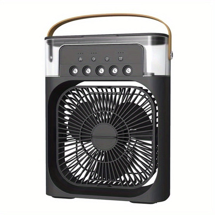 1pc Portable Air Conditioner, Household Small Air Cooler, Portable Air Adjustment For Office, 3 Speed Air Cooling Fan Humidifier, 5pcs Humidified Spray Heads For Home Appliances | Bowlift