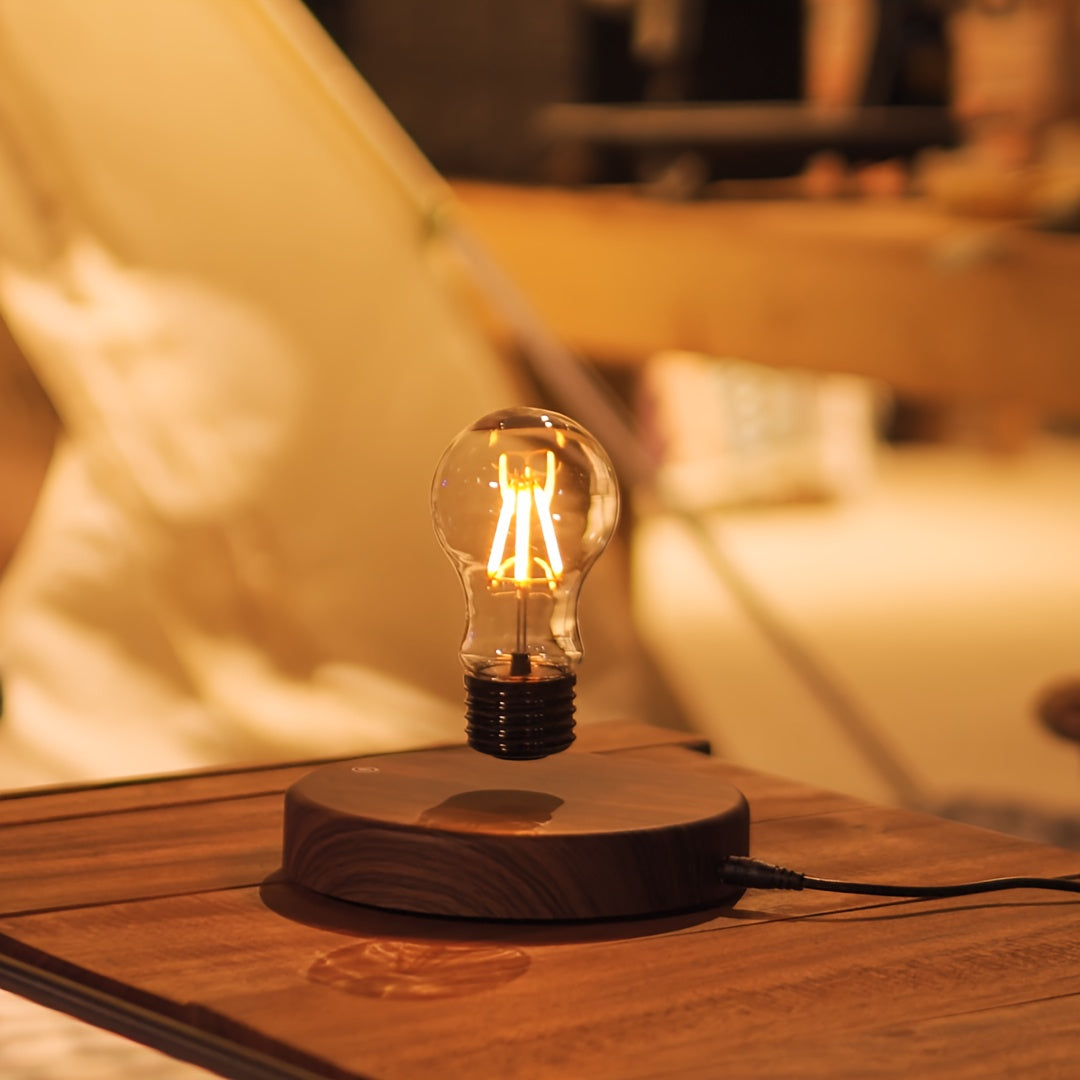 BowLift | Magnetic Levitation Light Bulb – Floating LED Desk Lamp with Rotating Bulb for Unique Home Décor and Creative Christmas Gifts