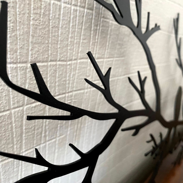 BowLift | Metal Birds on Branch Wall Art Black