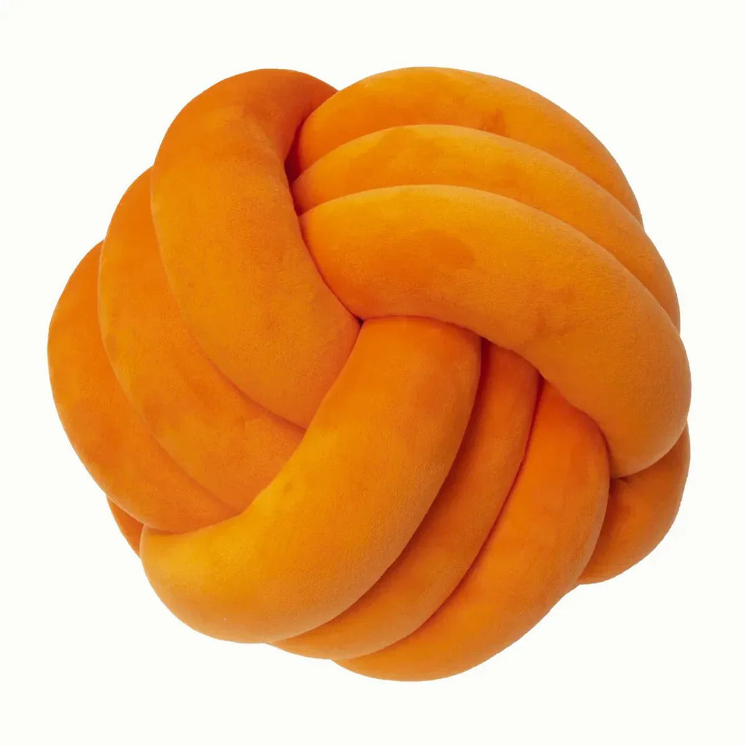 BowLift | Decorative, soft cushion with knotted ball in suede look