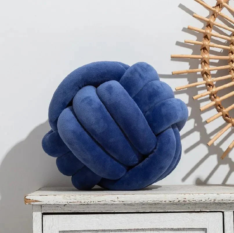 BowLift | Decorative knotted suede-look ball soft cushion