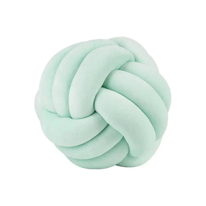 BowLift | Decorative, soft cushion with knotted ball in suede look