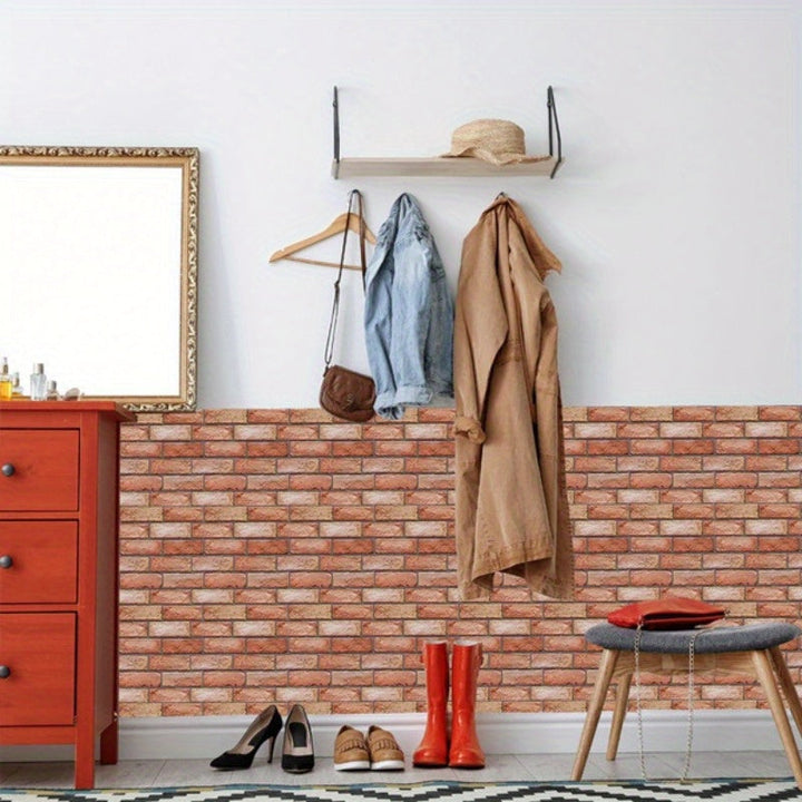 Self-adhesive 3D wall panels with brick and wood texture | Bowlift