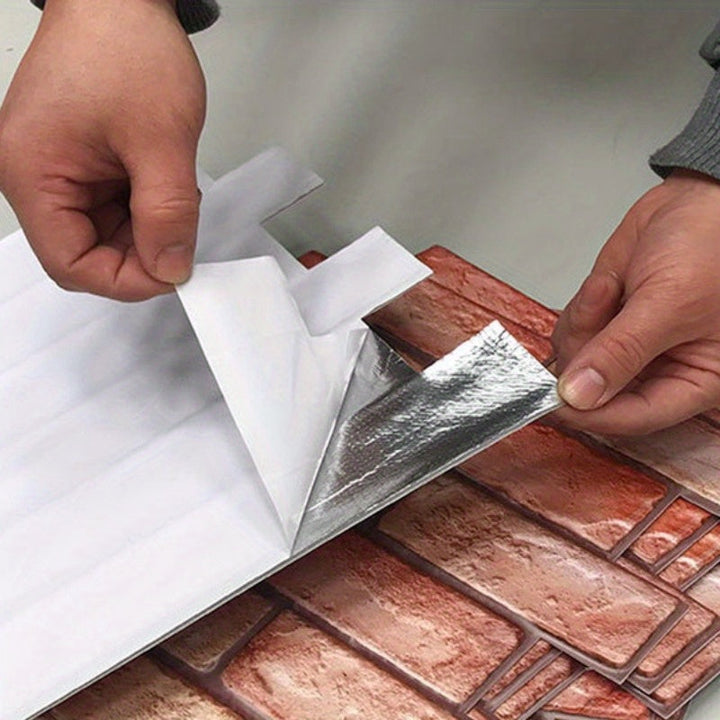 Self-adhesive 3D wall panels with brick and wood texture | Bowlift