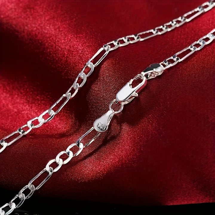 925 Silver Figaro Cuban Chain Bowlift