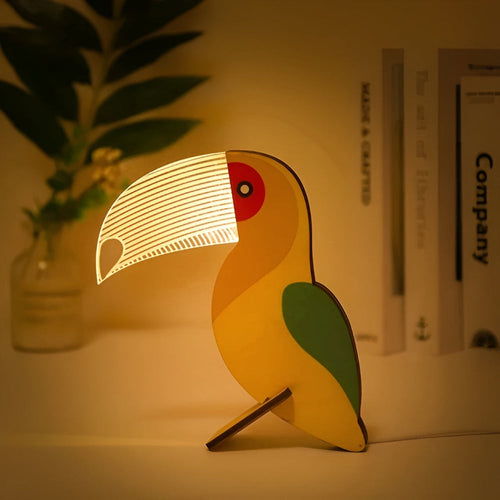 BowLift | Wooden Animal Table Lamp – Cute Decorative Night Light for Kids’ Rooms