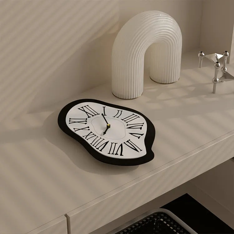 Surrealistic wall decoration clock with Roman numerals – Modern Dali-inspired wall clock for art lovers | Bowlift