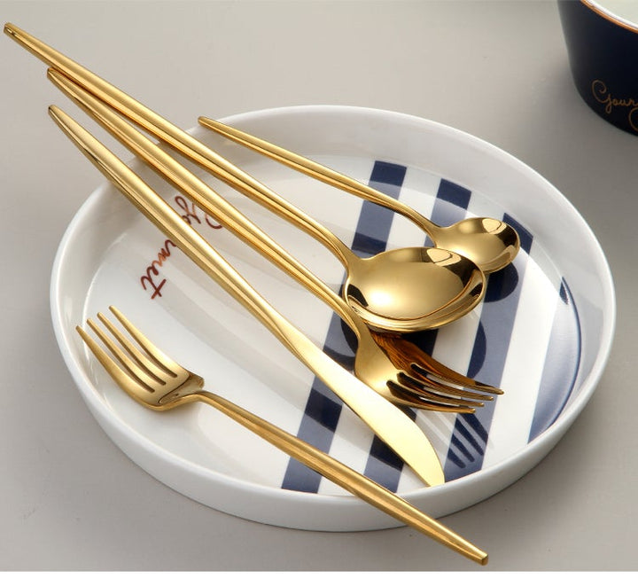 BowLift | RoyalGlimmer Gold Cutlery Set - Gold Cutlery Set for a Luxurious Table Decoration