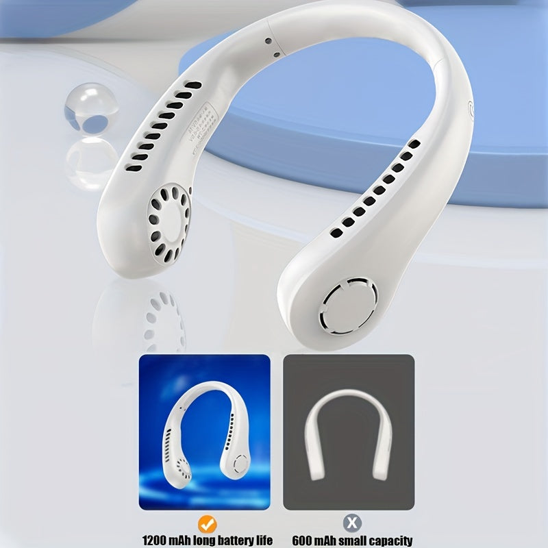 1Pc New Mini Neck Fan Portable Bladeless Hanging Neck Rechargeable Air Cooler 3 Speed Mini Summer Sports Fans | Bowlift
