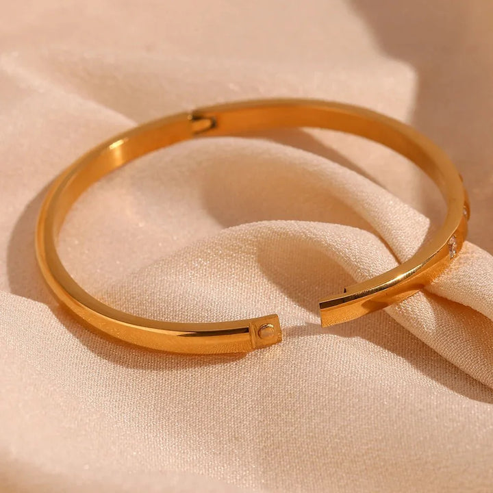 BowLift | Diamond Accented Gold Cuff Bracelet
