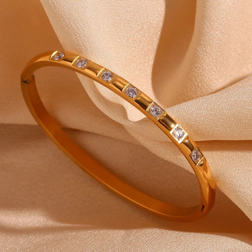 BowLift | Diamond Accented Gold Cuff Bracelet