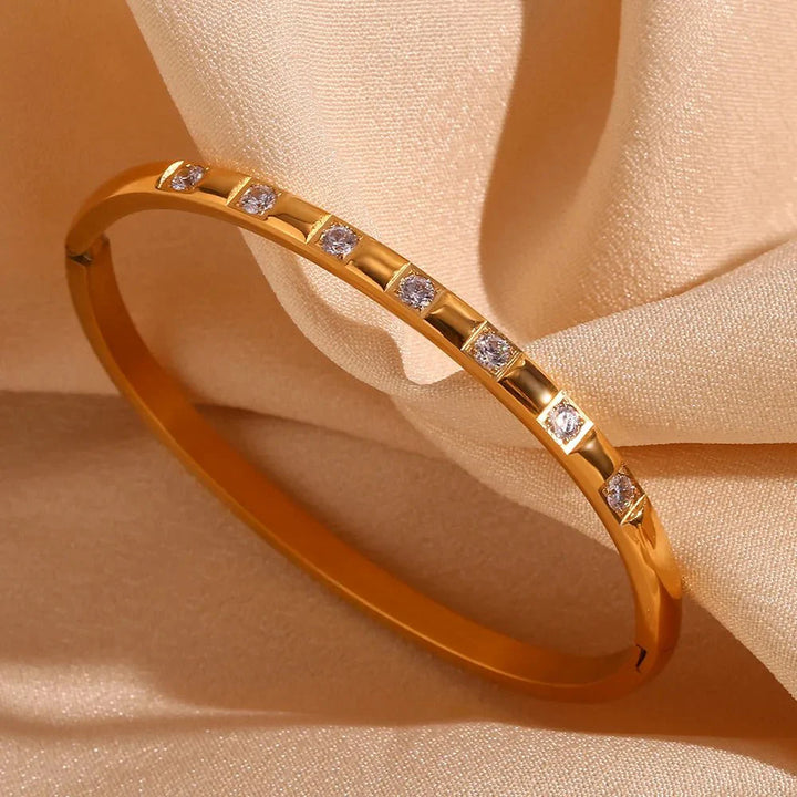 BowLift | Diamond Accented Gold Cuff Bracelet
