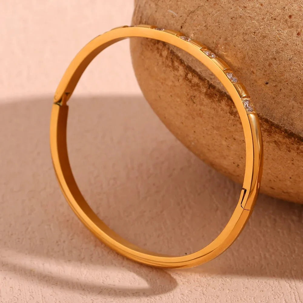 BowLift | Diamond Accented Gold Cuff Bracelet