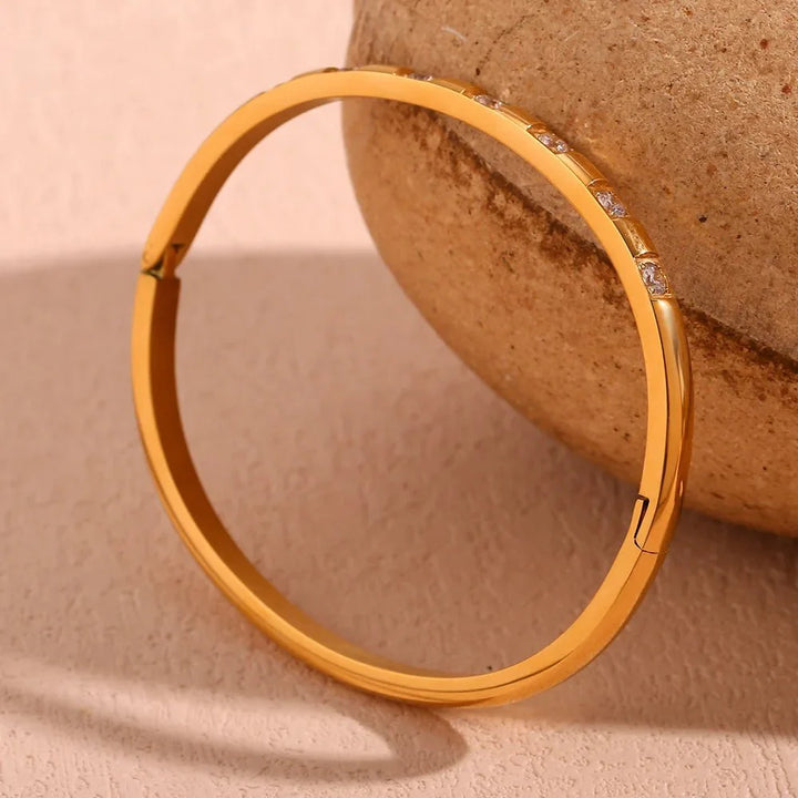 BowLift | Diamond Accented Gold Cuff Bracelet