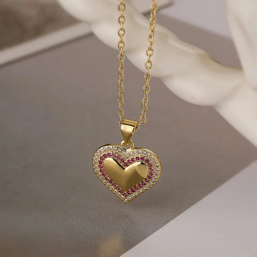 BowLift | Diamond Filled Heart Necklaces