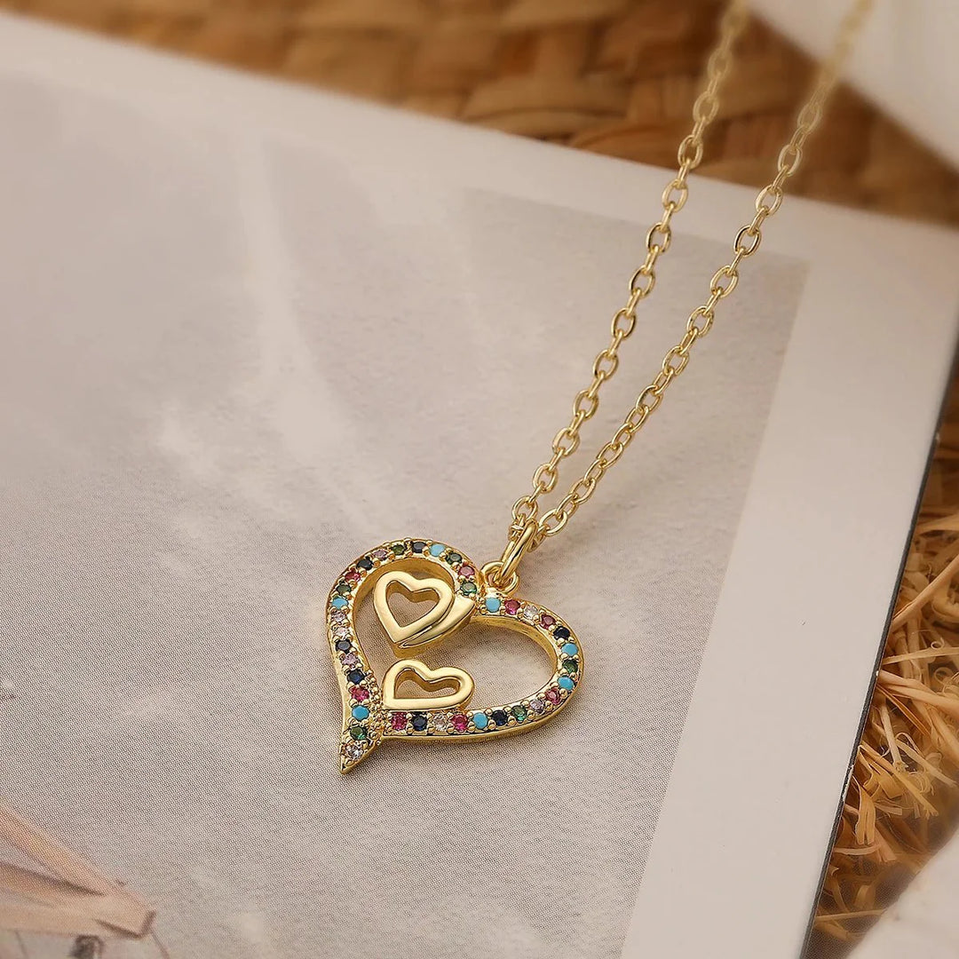 BowLift | Diamond Filled Heart Necklaces