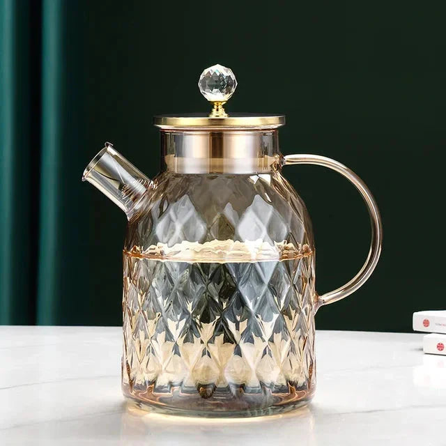Diamond Type Glass Water Kettle Creative Glass Kettle Bottle | Bowlift