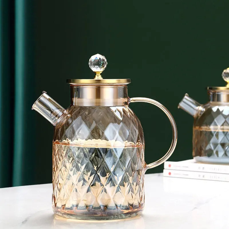 Diamond Type Glass Water Kettle Creative Glass Kettle Bottle | Bowlift