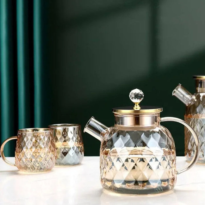 Diamond Type Glass Water Kettle Creative Glass Kettle Bottle | Bowlift