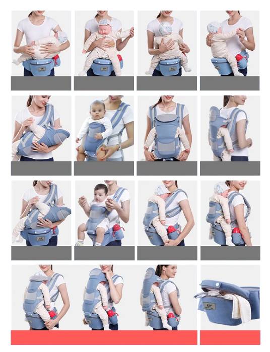 BowLift | 3-in-1 Ergonomic Baby Carrier with Storage Pouch – Soft Cotton Newborn to Toddler Carrier