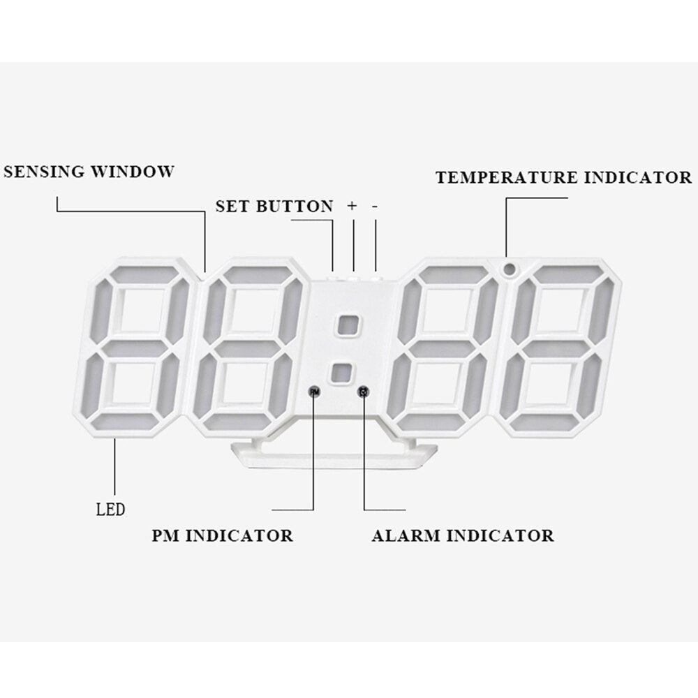 BowLift | Wall Clock with LED Display and Alarm