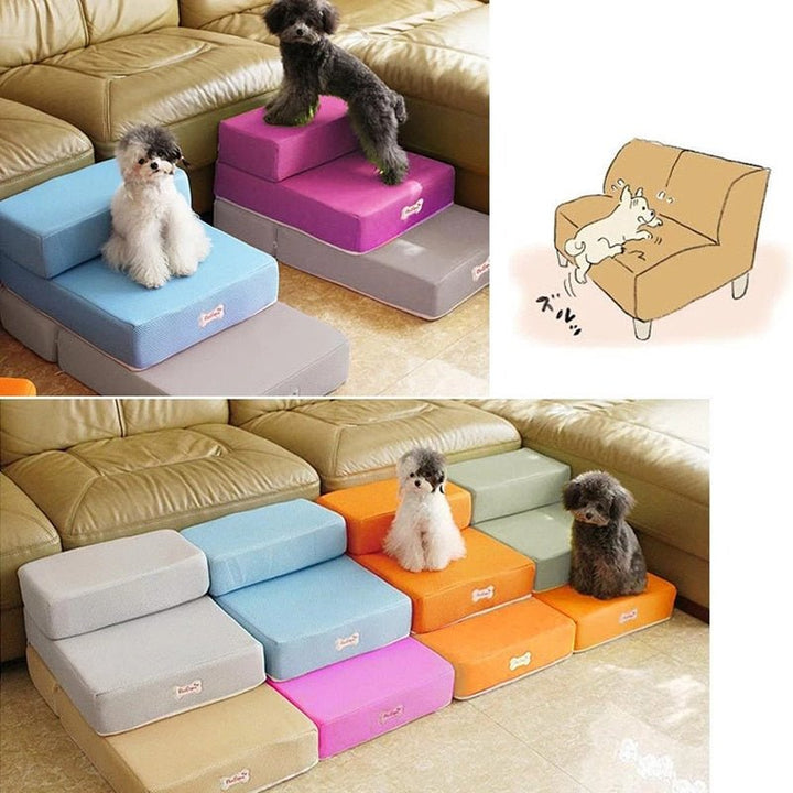 BowLift | HOPHAVEN – Soft Foam Pet Stairs for Safe Couch & Bed Access