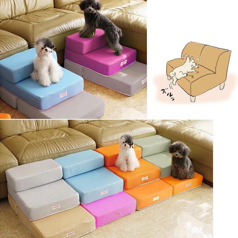 BowLift | HOPHAVEN – Soft Foam Pet Stairs for Safe Couch & Bed Access
